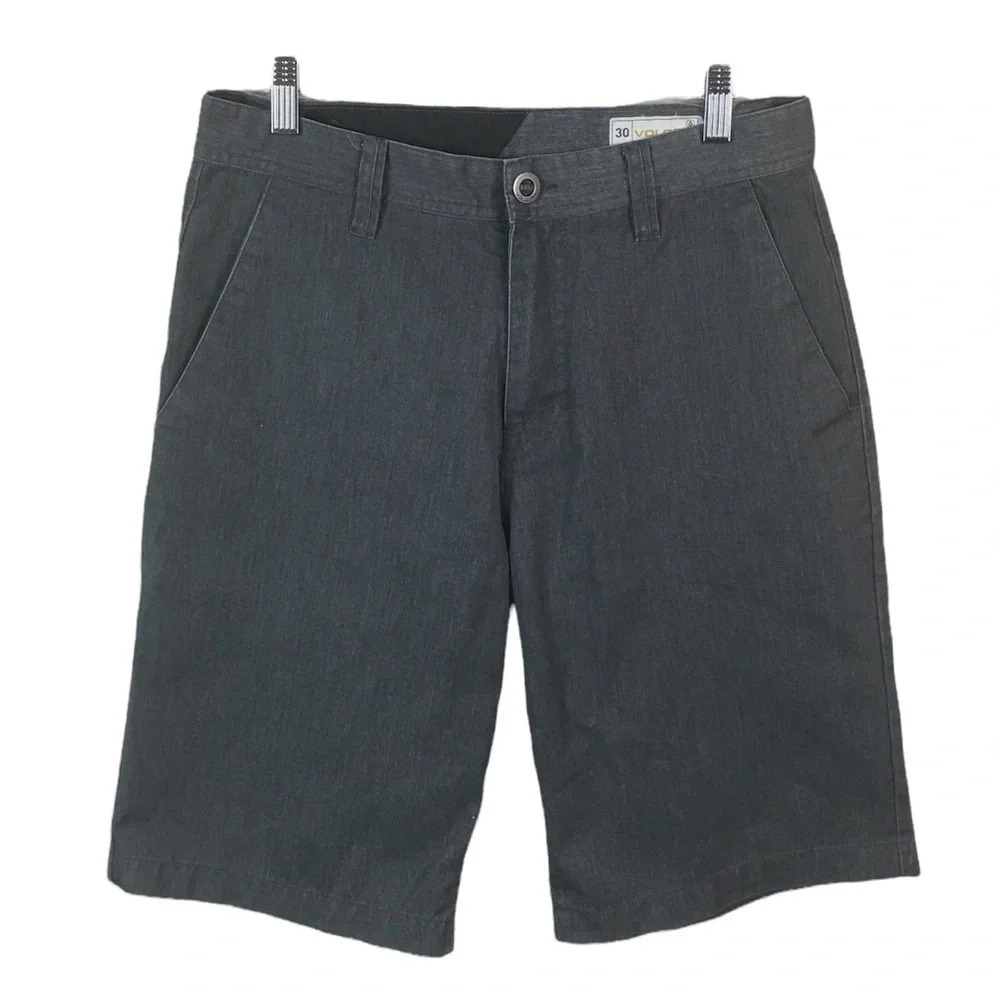 SH67 Mens VOLCOM Stone Skater Brand Flat Front Chino Shorts 30